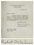 Robert Oppenheimer Letter Signed From 1955